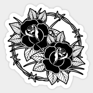 Double Traditional Tattoo Rose Sticker